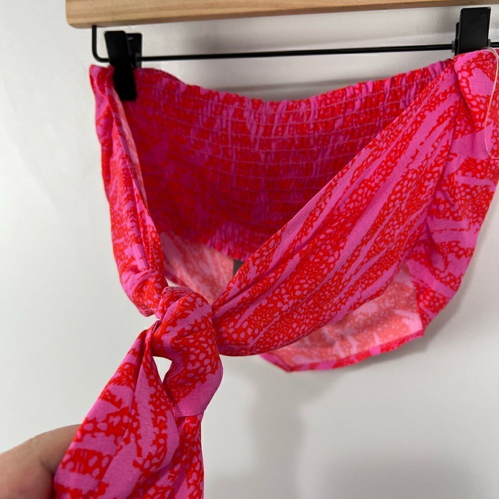 LE LIS Bandeau Bright Colored Crop Top with Tie back S NWT - Picture 6 of 9